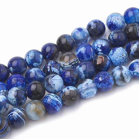 Dyed Natural Crackle Agate Beads Strands X-G-T100-03A-1