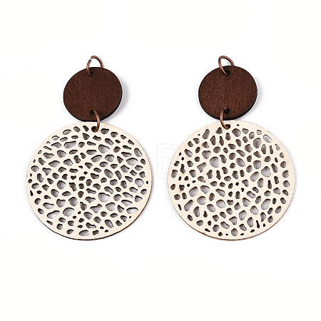 Bohemian Retro Hollow Flat Round Leather Pendants FIND-N007-02A-01-1