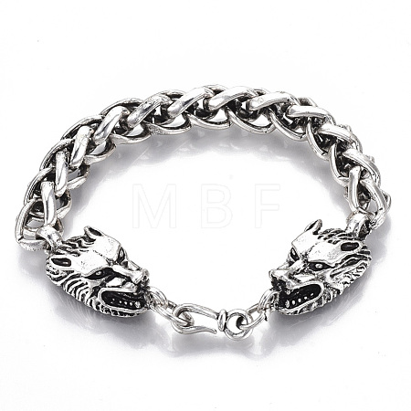 Men's Alloy Wheat Chain Bracelets BJEW-T014-07AS-1