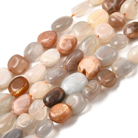 Natural Multi-Moonstone Beads Strands G-F547-06-B-1