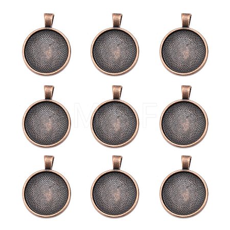 Tibetan Style Alloy Pendant Cabochon Settings LS-TIBE-R295-055R-FF-1