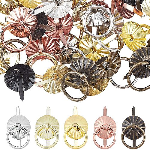 80pcs 4 colors Iron Round Cabinet Handle Pull Knob FIND-CA0003-16-1