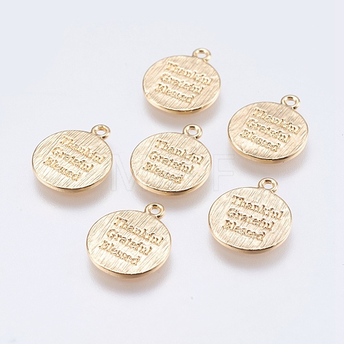 Brass Quote Charms KK-F740-20G-1