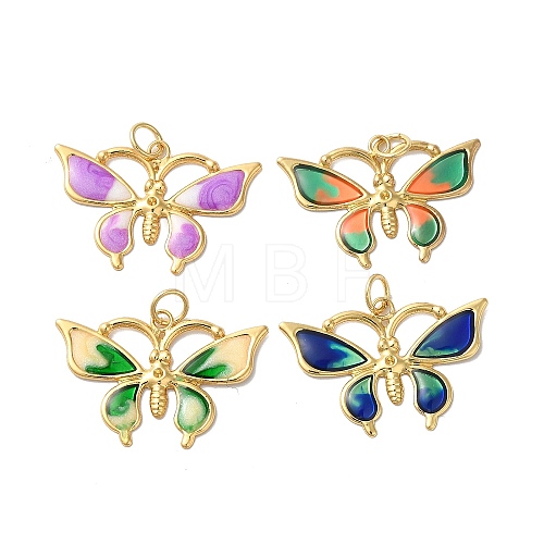 Rack Plating Brass Enamel Pendants KK-G504-04G-1