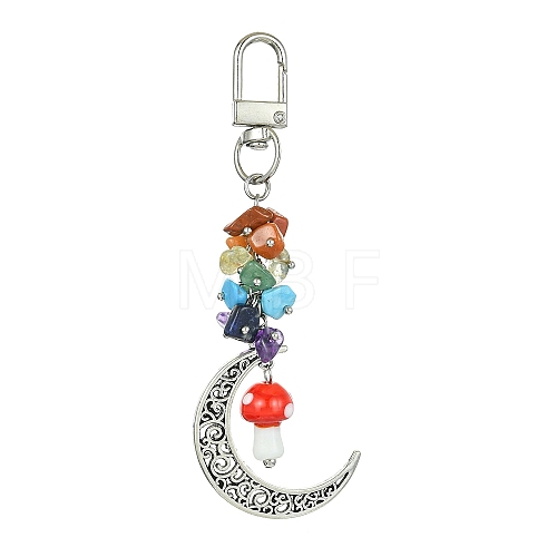 Moon Alloy Pendant Decoraiton HJEW-JM01393-04-1