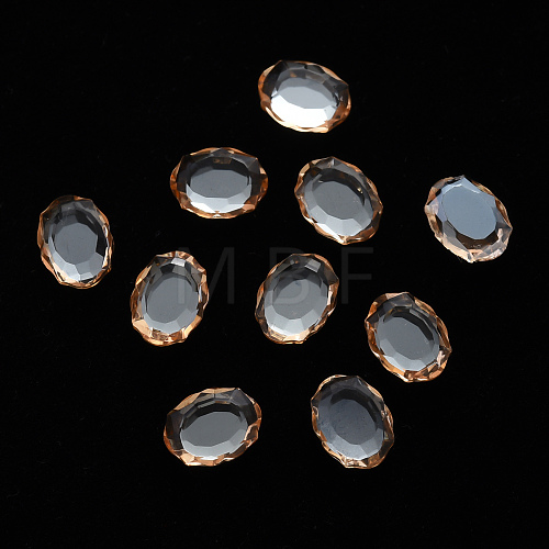 Oval Transparent Glass Cabochons MRMJ-T009-134-1