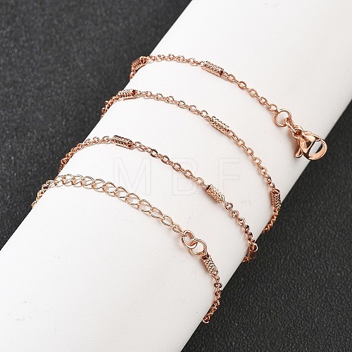 Brass Cable Chain Necklaces for Women NJEW-D302-19RG-1