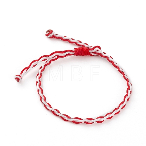 Adjustable Two Tone Nylon Cord Braided Bracelets BJEW-JB05850-01-1