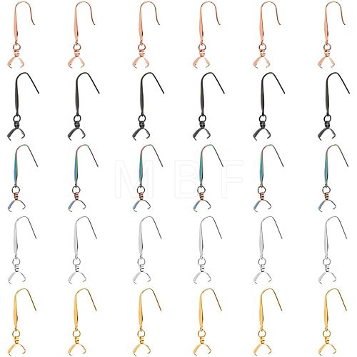 30Pcs 5 Colors 316 Stainless Steel Earring Hooks STAS-FH0001-62-1