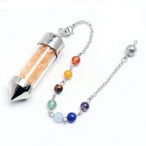 Natural Citrine Pointed Dowsing Pendulum PW-WGF518F-02-1