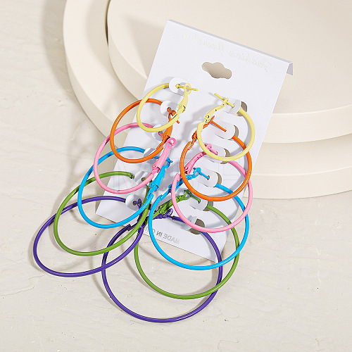 Alloy Hoop Earrings Sets WG0E569-07-1