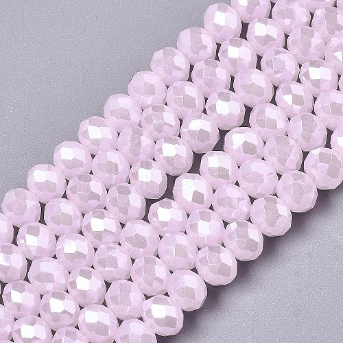 Electroplate Glass Beads Strands EGLA-A044-J8mm-A02-1