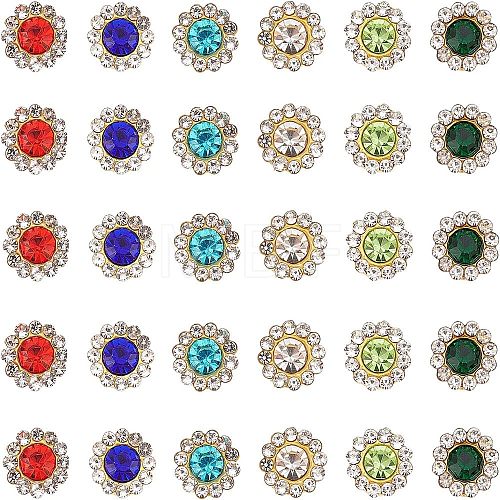 600Pcs 6 Colors Sew on Rhinestone RGLA-FH0001-02-1