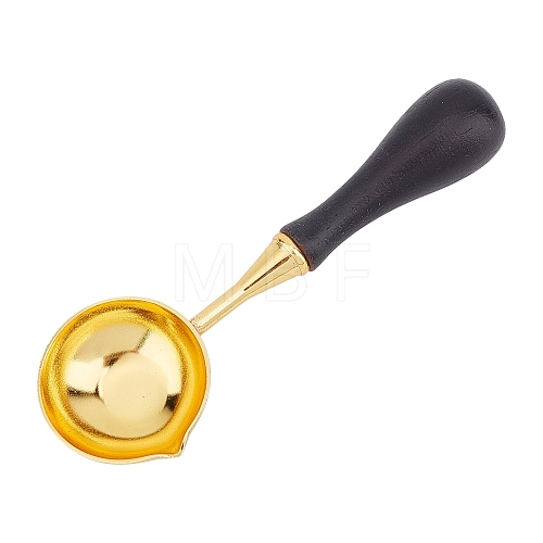 Wooden Handle Wax Sealing Stamp Melting Spoon AJEW-WH0021-63-1
