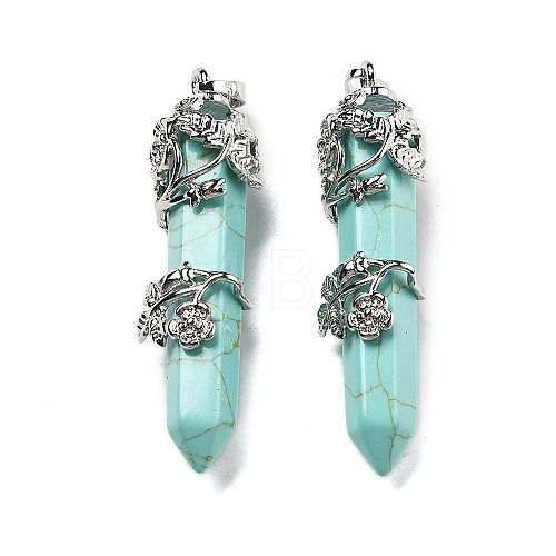 Synthetic Turquoise Big Pointed Pendants G-A172-16I-1