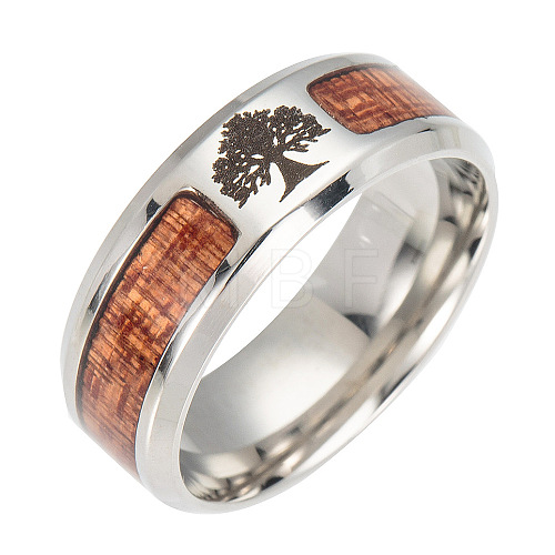 Tree of Life Enamel Finger Rings FIND-PW0020-08G-1