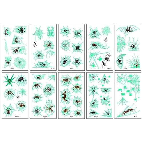 Spider Web Pattern Luminous Body Art Tattoos LUMI-PW0001-133-1
