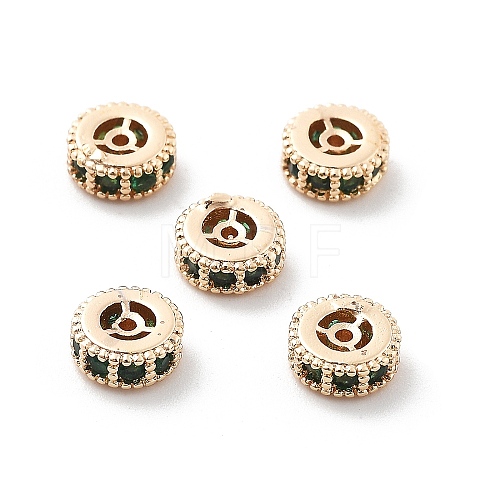 Brass Micro Pave Cubic Zirconia Beads KK-R216-10A-KCG01-1