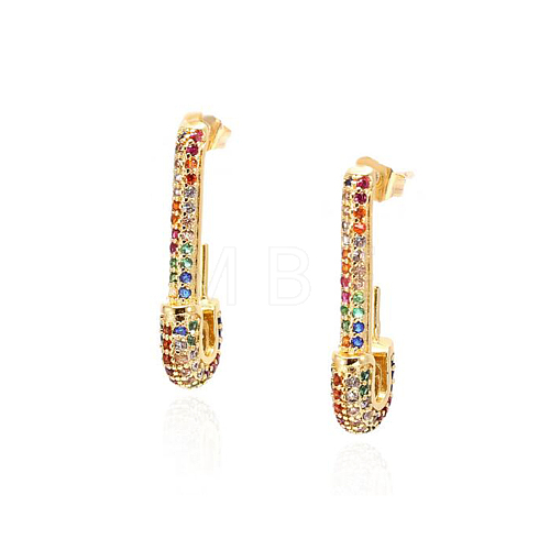 SHEGRACE Brass Micro Pave Grade AAA Cubic Zirconia Stud Earrings JE023A-X-1