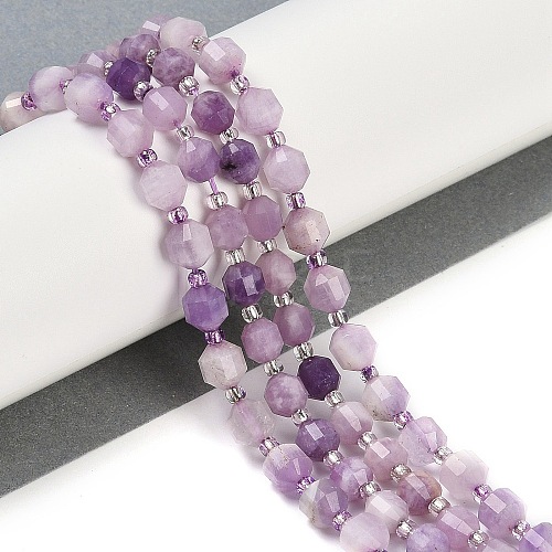 Natural Lepidolite Beads Strands G-O201B-108E-1