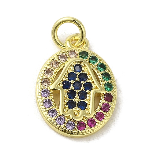 Brass Micro Pave Cubic Zirconia Pendants KK-M283-13G-02-1