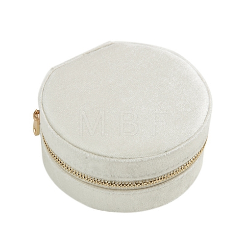 Round Velvet Jewelry Zipper Boxes PW-WG16725-02-1