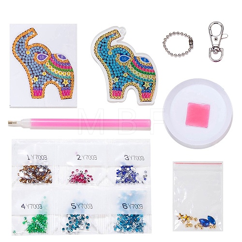 DIY Diamond Painting Keychain Kits DIAM-PW0010-70C-1