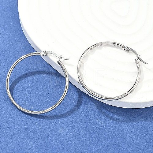 Tarnish Resistant 304 Stainless Steel Hoop Earrings X-EJEW-F105-08P-1