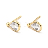 Clear Cubic Zirconia Teardrop Stud Earrings X-EJEW-G297-23G-1