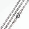 Tarnish Resistant 304 Stainless Steel Snake Chain Necklaces STAS-G083-26P-1