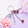 Glass Pearl & Alloy Keychian KEYC-YW00155-08-1