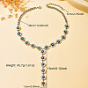 Vintage Alloy & Synthetic Turquoise Flower Y Necklaces for Women WGD1AD6-02-2