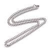 304 Stainless Steel Cuban Link Chain Necklaces NJEW-L159-02B-P-1