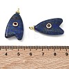 Brass & Dyed Natural Lapis Lazuli & Cubic Zirconia Pendants GG-CBAD360-20G-06-3