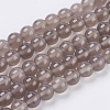 Natural Grey Agate Beads Strands G-G583-8mm-08-1
