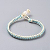 Waxed Polyester Braided Cord Bracelets BJEW-JB04342-05-1