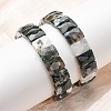 Rectangle Natural Tree Agate Beads Stretch Bracelets for Women Men BJEW-Z149-01C-1