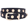 Black PU Imitation Leather Chain Belts AJEW-WH20070-318A-1