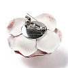 Flower Glitter Imitation Leather with Plastic Pearl Brooch Pin JEWB-K013-02P-01-2