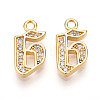Brass Micro Pave Cubic Zirconia Charms KK-N261-104G-G-1