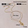 Vintage 304 Stainless Steel Glass Hollow Leaf Pendant Necklaces for Women Men MX3946-6