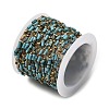 Handmade 304 Stainless Steel Synthetic Turquoise Column Link Chains CHS-L032-19G-3