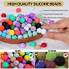 80Pcs Round Silicone Focal Beads SIL-SZ0001-24-24-3