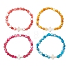 Dyed Natural Freshwater Shell Beads Stretch Bracelets BJEW-JB13397-2