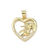 Brass Micro Pave Clear Cubic Zirconia Pendants KK-P350-08G-1