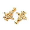 Brass Micro Pave Clear Cubic Zirconia Pendants CU-CBADD64-03G-2