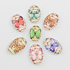 Butterfly Pattern Printed Glass Cabochons GGLA-R019-18x13mm-M3-1