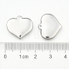 Tarnish Resistant 304 Stainless Steel Stamping Blank Tag Heart Pendants STAS-R063-02-3