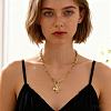 Alloy Textured Cross Pendant Paperclip Chain Necklaces FS-WGDACB3-01-1