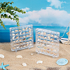 2Pcs 2 Styles Square Transparent Acrylic Shell Bead Containers with Magnetic Lid CON-WR0001-19-4